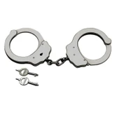 Polis Asker Bekçi Kelepçesi Polis Kelepçesi Zincirli Kelepçe Gri Metal Kelepçe Anahtarlı Kelepçe - 2