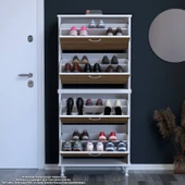 Modilayn UMAY' 2 Li Antre Hol 72 x 168 x 25,5 cm’ lik 4 Düşer Kapak 8 Göz Bölmeli Ayakkabılık - 3