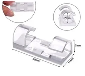 20'li Yapışkanlı Kablo Sabitleyici Şeffaf Klips thumbnail 5