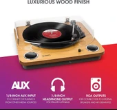 ION Audio Max LP - Dahili Hoparlörlü Vinil Kayıt Oynatıcı - Döner Tabla, Dönüştürme için USB Çıkışı ve Üç Oynatma Hızı - Doğal - 3