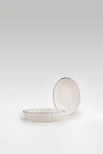 Kütahya Porselen Bone Luz Form Oval Kase Platin File 2 Parça 15cm BNLZF15OKSS2220 - 3