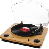 ION Audio Max LP - Dahili Hoparlörlü Vinil Kayıt Oynatıcı - Döner Tabla, Dönüştürme için USB Çıkışı ve Üç Oynatma Hızı - Doğal - 1