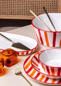 The Mia Joy Pasta Tabağı 6lı Set Kırmızı 19 cm - 3