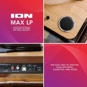 ION Audio Max LP - Dahili Hoparlörlü Vinil Kayıt Oynatıcı - Döner Tabla, Dönüştürme için USB Çıkışı ve Üç Oynatma Hızı - Doğal - 6