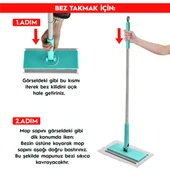 SMARTER ŞİP ŞAK MOP + YER HAVLUSU OTOMATİK EL DEĞMEDEN TÜM BEZLERLE UYUMLU TEMİZLİK SETİ PASPAS - 4