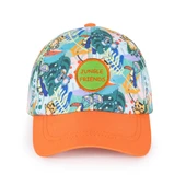 Milk&Moo Jungle Friends 4-6 Yaş Erkek Çocuk Şapkası – Turuncu Siperlikli, Nakış Aplikeli, Ayarlanabilir Yazlık Model - 1