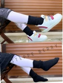 2 Çift Çocuk Siyah Slouchy Çorap - 1