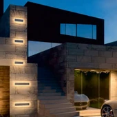 Ip Aplik duvar apliği dekortif açık alan dış mekan lamba aydınlatma ışık Su geçirmez Bahçe Led Modern A-IPD-5063 24W thumbnail 1