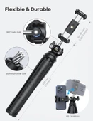 Lamicall Cep Telefonu ve Kamera Uzaktan Kumandali Selfie Çubugu Tripod STTP02 - 5
