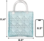 Çanta Vazo Köşeli Model Cam Çiçek Vazosu Dekoratif Mavi Vazo Büyük Boy Glass Bag Vase - 5
