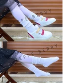 2 Çift Çocuk Beyaz  Slouchy Çorap - 1