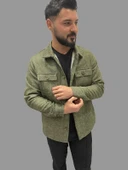 Erkek Kaşe Mevsimlik Cep Detaylı Gömlek Modeli Haki Ceket - 2