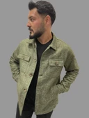 Erkek Kaşe Mevsimlik Cep Detaylı Gömlek Modeli Haki Ceket - 4