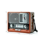 K-105 Nostaljik Şarjlı Taşınabilir Saatli Ahşap Radyo- Fenerli Müzik Çalar Mp3/fm/bluetooth - 3