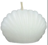 Beyaz İstiridye Şeklinde Kutulu Süslü Kişiye Özel İsimle Zarif Mum (25 ADET) - 3