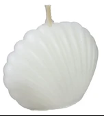 Beyaz İstiridye Şeklinde Kutulu Süslü Kişiye Özel İsimle Zarif Mum (25 ADET) - 2