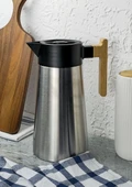 Bambu Saplı Çelik Termos - Bambu Saplı Çay Termosu - 2 Litre - 1