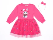 Kız Çocuk Elbise Tüllü Fiyonklu Taç Tokalı - 10