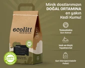 Ecolitt Kraft Pakette Tozsuz ve Topaklanan Kahverengi Bentonit Natura Kedi Kumu 8kg - 1