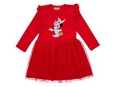 Kız Çocuk Elbise Taşlı Baskılı thumbnail 3