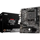Msi A520M-A PRO AMD A520 Soket AM4 DDR4 4600(OC)MHz mATX Gaming Anakart - 1