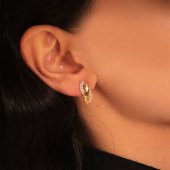 14 Ayar Sonsuzluk İşareti Model Küpe - 1