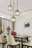 Luna Lighting Lüx Kristal 3 lü Siyah sarkıt avize - 2