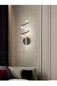 Luna Lighting Lorente Model Siyah Ledli Dekoratif Şık Estetik Yatak Odası Salon TV Ünitesi Pilli Duvar Apliği - 1