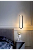 Luna Lighting Piero Model Siyah Renk Metal Salon Mutfak Oturma Yatak Odası Modern Led Sarkıt Avize - 1