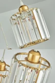 Luna Lighting Dellova Model Modern Luxury Sarkıt Avize Oda Hol Koridor Antre Sarı Kristal Taşlı Avize - 2
