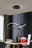 Luna Lighting Porto Model Siyah Sarkıt 3 Renk Dimmerlı Kumandalı Salon Mutfak Oturma Yatak Odası Modern Led Avize - 5