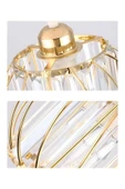 Luna Lighting Venezia Model Gold Renk Taşlı Estetik Dekoratif Salon Mutfak Yatak Odası Hol Antre Üçlü Sarkıt Avize - 2