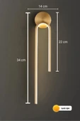 Luna Lighting Titan Model Eskitme Gold Renk Şık Dekoratif Oturma Odası Yatak Odası Takımı Pilli Ledli Aplik - 2