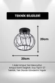 Luna Lighting Bella Luce Model Siyah Renk Metal Kristal Taşlı Salon Mutfak Yatak Oturma Odası Plafonyer Avize - 2