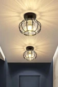 Luna Lighting Bella Luce Model Siyah Renk Metal Kristal Taşlı Salon Mutfak Yatak Oturma Odası Plafonyer Avize - 7