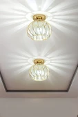 Luna Lighting Bella Luce Model Gold Kaplama Kristal Taşlı Metal Gövde Modern Her Alana Uygun Lüx Plafonyer Avize - 6