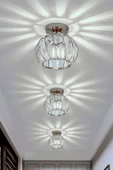 Luna Lighting Bella Luce Model Krom Renk Kaplama Metal Kristal Taşlı Yatak Salon Oturma Odası Plafonyer Avize - 7