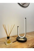 Luna Lighting Titan Model Siyah Renk Şık Dekoratif Oturma Odası Yatak Odası Takımı Ledli Pilli Masa Lambası - 2