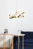 Luna Lighting Vino Riserva Model Gold Kaplama Metal Salon Mutfak Oturma Yatak Odası Modern Led Sarkıt Avize - 1