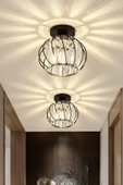 Luna Lighting Bella Luce Model Siyah Renk Metal Kristal Taşlı Salon Mutfak Yatak Oturma Odası Plafonyer Avize - 1
