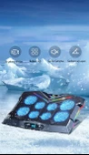 Monozone 8 Fanlı 18-11İnç RGB Işıklı Notebook Laptop Soğutucu Fan Yükseklik Ayarlı Sessiz LCD Pro Stand Çift USB 1 Type-c Giriş - 8