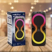 HEPU HP-110 2X4'' 2X10CM KABLOLU 1 EL MİKROFON BLUETOOTH ŞARJLI MÜZİK KUTUSU - 1
