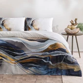 Özdilek Çift Kişilik Saten Nevresim Takımı SoftLife Mavi Sumie - 1