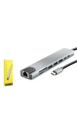 HADRON HDX7841 TYPE-C TO HDMI + LAN + 2TYPE-C + 2USB 3.0 + TF + SD - 1