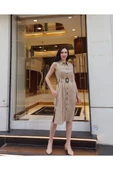 Kadın Pamuklu Kemerli Elbise FRN30397 - 1