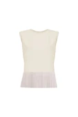 Kadın Inci Düğme Detaylı Peplum Bluz FRN1102 - 11