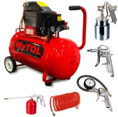 MYTOL 50 Litre Hava Kompresörü 2 Hp 8 Bar ve 5Li Havalı Set - 1