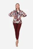 Kadın Leopar Desenli Bluz FRN1106 - 9