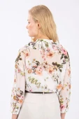 Kadın Çiçek Desenli Şifon Bluz FRN1001 - 3