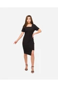 Kadın Yırtmaç Detaylı Kalem Elbise FRN30388 - 1